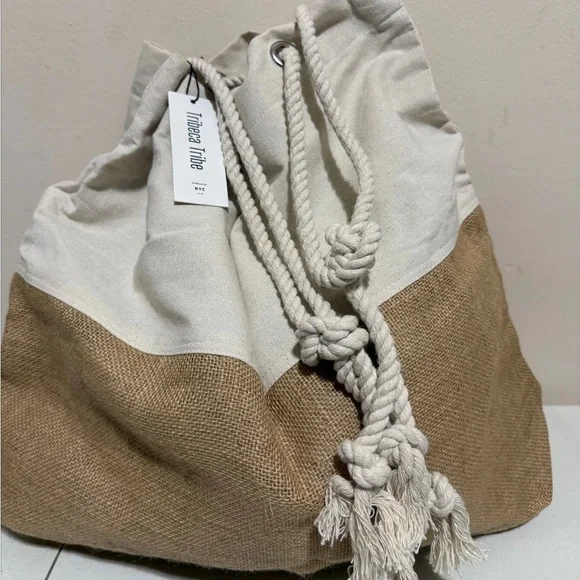 Tribe Alive Two-Tone Tan and Cream Backpack - Picture 1 of 3